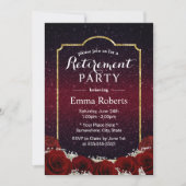 Pensioenmodern Roos Floral Burgundy Red Glitter Kaart (Voorkant)