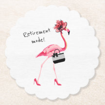 Pensioenmodus! Chique stijlvolle roze flamingo
