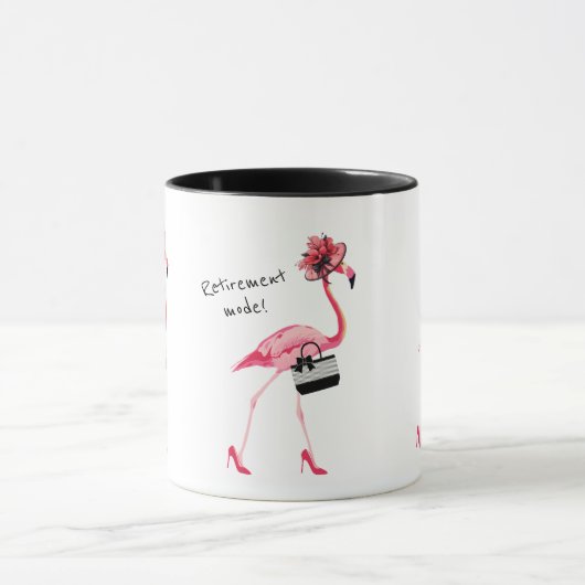 Pensioenmodus! Chique stijlvolle roze flamingo Mok (Midden)