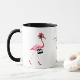 Pensioenmodus! Chique stijlvolle roze flamingo Mok