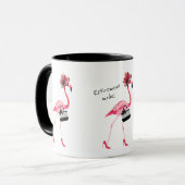Pensioenmodus! Chique stijlvolle roze flamingo Mok (Voorkant links)