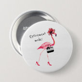 Pensioenmodus! Chique stijlvolle roze flamingo Ronde Button 7,6 Cm (Voorkant /achterkant)