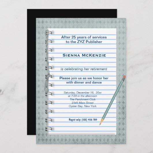 Pensioennota blokkeren kaart (Voorkant / Achterkant)