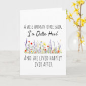 Pensioenontwerp voor vrouwen - Grappig Inspirerend Kaart (Gele Bloem)