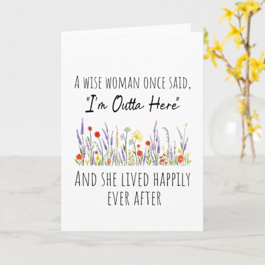 Pensioenontwerp voor vrouwen - Grappig Inspirerend Kaart (Gele Bloem)