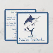 Pensioenpartij: Atlantische blauwe marlijn Kaart (Voorkant / Achterkant)