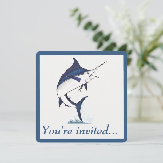 Pensioenpartij: Atlantische blauwe marlijn Kaart (Staand voorkant)