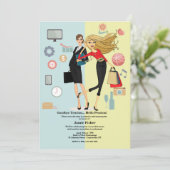 Pensioenpartij bij het Vrouw voor levensveranderin Kaart (Staand voorkant)