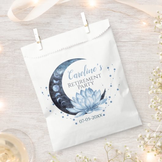 Pensioenpartij Blauwe Lotus Flower Bedankzakje (Geknipt)