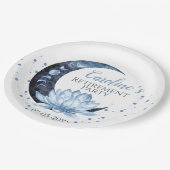 Pensioenpartij Blauwe Lotus Flower Papieren Bordje (Gekanteld)