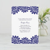 Pensioenpartij Blauwe Modern en Floral Invite Kaart (Staand voorkant)