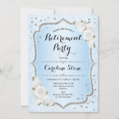 Pensioenpartij - Blauwe witte rozen Kaart (Voorkant)