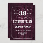 Pensioenpartij - Burgundy Wood Pattern Kaart (Voorkant / Achterkant)