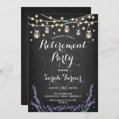 Pensioenpartij - Chalkboardlavendel, lichten Kaart (Voorkant / Achterkant)