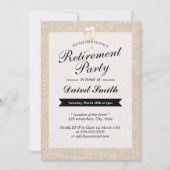 Pensioenpartij Cheers Rustic Burlap Kaart (Voorkant)