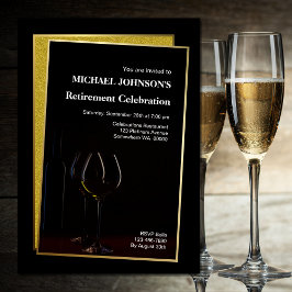 Pensioenpartij Classy Black Gold Glitter Kaart