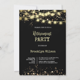 Pensioenpartij Elegant Black en Gold Kaart