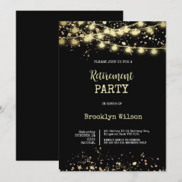 Pensioenpartij Elegant Black en Gold Kaart