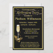 Pensioenpartij Elegant Black Gold Kaart (Voorkant)