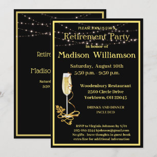 Pensioenpartij Elegant Black Gold Kaart
