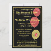 Pensioenpartij Elegant Black Gold Kaart (Voorkant)