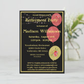 Pensioenpartij Elegant Black Gold Kaart (Staand voorkant)