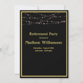 Pensioenpartij Elegant Black Gold Kaart (Achterkant)
