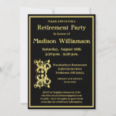 Pensioenpartij Elegant Black Gold Kaart (Voorkant)