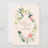 Pensioenpartij Elegant Blush Pink Floral  Kaart (Achterkant)