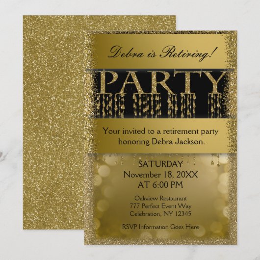 Pensioenpartij | Elegant Fun Kaart (Voorkant / Achterkant)