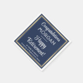 Pensioenpartij Elegant Navy Blue, White & Gold Servet (Hoek)