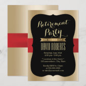 Pensioenpartij Elegant Red Belt Black & Gold Kaart (Voorkant / Achterkant)