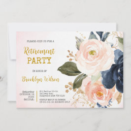 Pensioenpartij Elegant Waterverf Floral Kaart