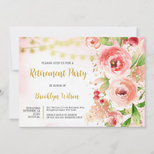 Pensioenpartij Elegant Waterverf Floral Kaart