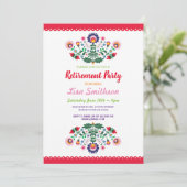 Pensioenpartij Fiesta Mexican Floral Kaart (Staand voorkant)