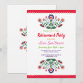 Pensioenpartij Fiesta Mexican Floral Kaart (Voorkant / Achterkant)