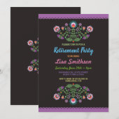 Pensioenpartij Fiesta Mexican Floral Kaart (Voorkant / Achterkant)