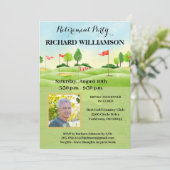 Pensioenpartij Foto Golf Party Kaart (Staand voorkant)