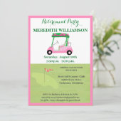 Pensioenpartij Fun Pink Green Golf Party Kaart (Staand voorkant)
