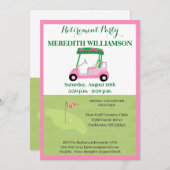 Pensioenpartij Fun Pink Green Golf Party Kaart (Voorkant / Achterkant)