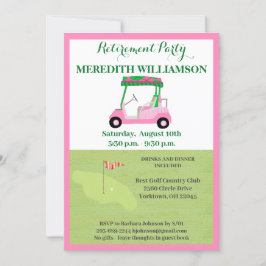 Pensioenpartij Fun Pink Green Golf Party Kaart