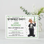 Pensioenpartij - Funny Waiter Kaart (Staand voorkant)