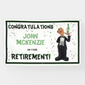 Pensioenpartij - Funny Waiter Sign Hanging Spandoek (Horizontaal)