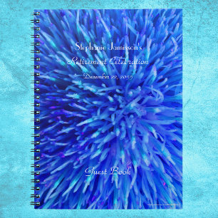 Pensioenpartij gastboek, blauwe Abstracte Floral Notitieboek