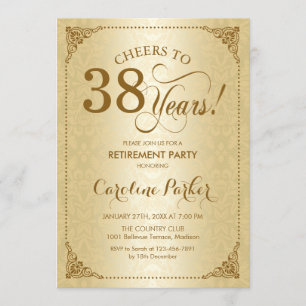 Pensioenpartij - Gold Damask Kaart