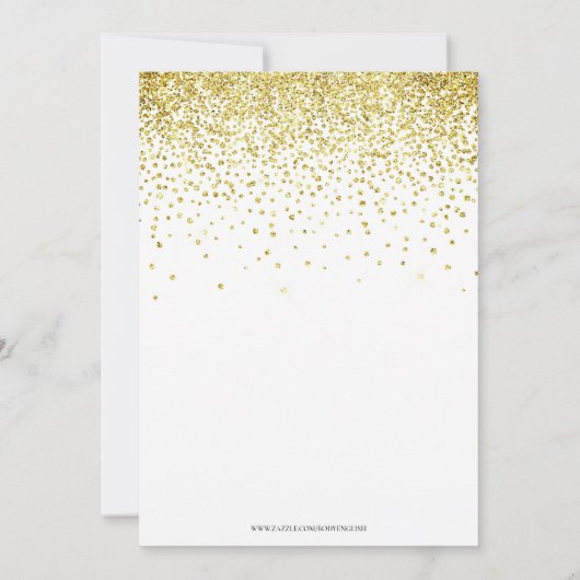 Pensioenpartij Gold Glitter Confetti Balloons Kaart (Achterkant)