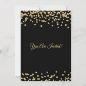 Pensioenpartij Gold Glitter Confetti Black Kaart (Achterkant)
