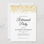 Pensioenpartij Gold Glitter Confetti Kaart (Voorkant)