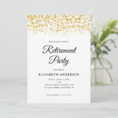 Pensioenpartij Gold Glitter Confetti Kaart (Staand voorkant)