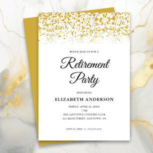 Pensioenpartij Gold Glitter Confetti Kaart